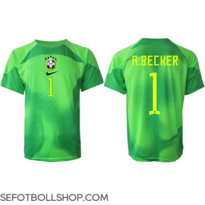 Billiga Brasilien Alisson Becker #1 Målvakt Borta fotbollskläder VM 2022 Kortärmad